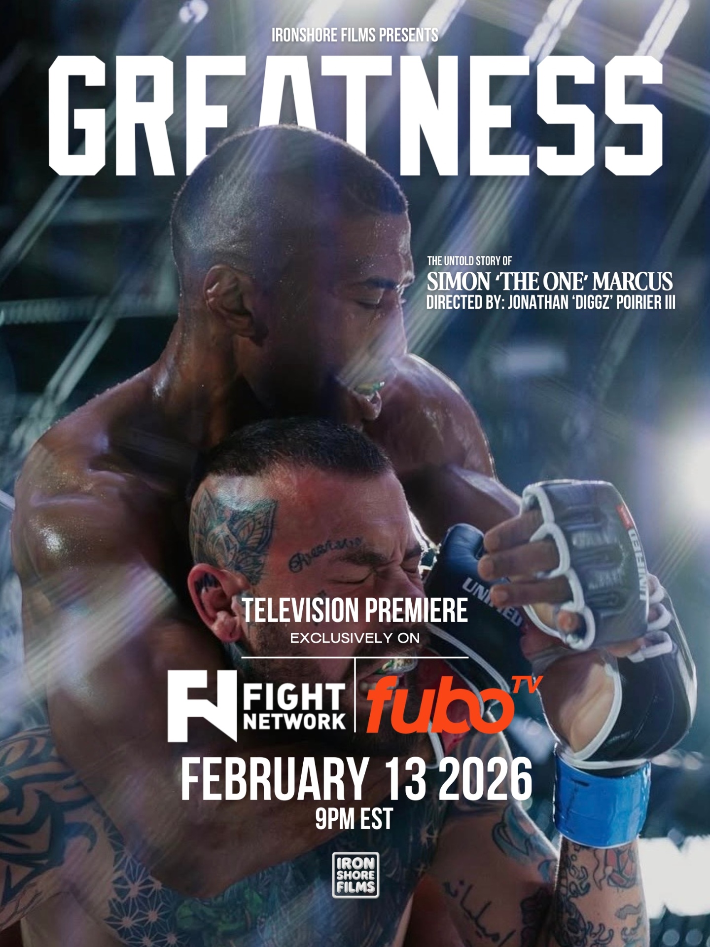 GREATNESS — official key art, an Ironshore Films documentary series
